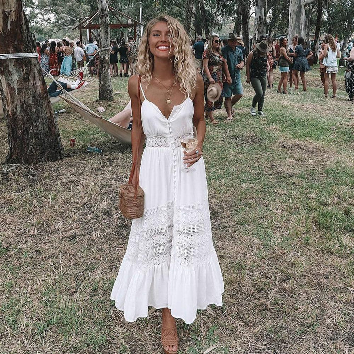 Vestido Midi com Fenda Lís